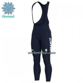 Fietsbroek Lang met Bretels 2022 Frankrijk Nationaal Team Winter Thermal Fleece
